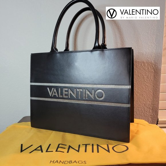 Mario Valentino Handbags - VALENTINO Victoria Logo Leather Tote